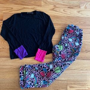 GIRLS size 7/8 pajama pant and long sleeve bundle